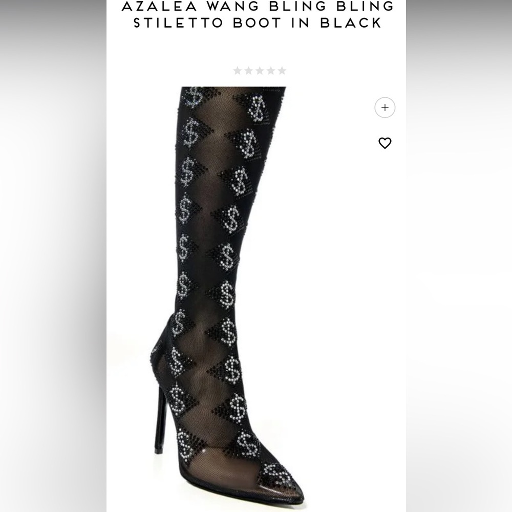 The AZALEA WANG Bling Bling Stiletto Boot In Black size 8.5